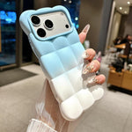 Gradient Cloud Square TPU Phone Case, For iPhone 15 Plus, For iPhone 15
