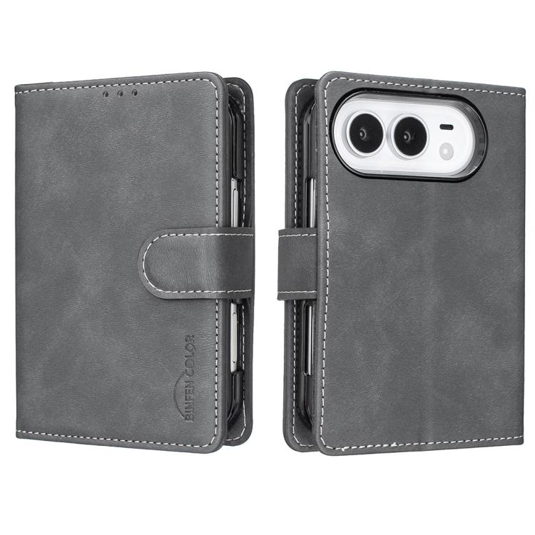 Solid Color Calfskin Texture RFID Vegan Leather Phone Case, For iPhone Duo