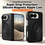 Dual Axis Liquid Silicone Wave Magnetic Phone Case, For iPhone Duo
