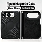 Dual Axis Liquid Silicone Wave Magnetic Phone Case, For iPhone Duo