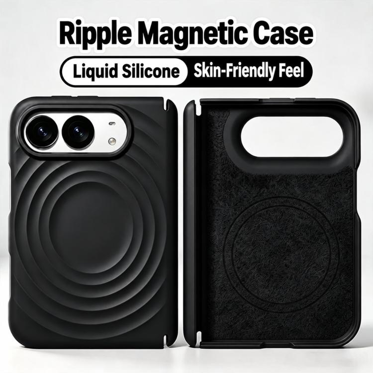 Dual Axis Liquid Silicone Wave Magnetic Phone Case, For iPhone Duo
