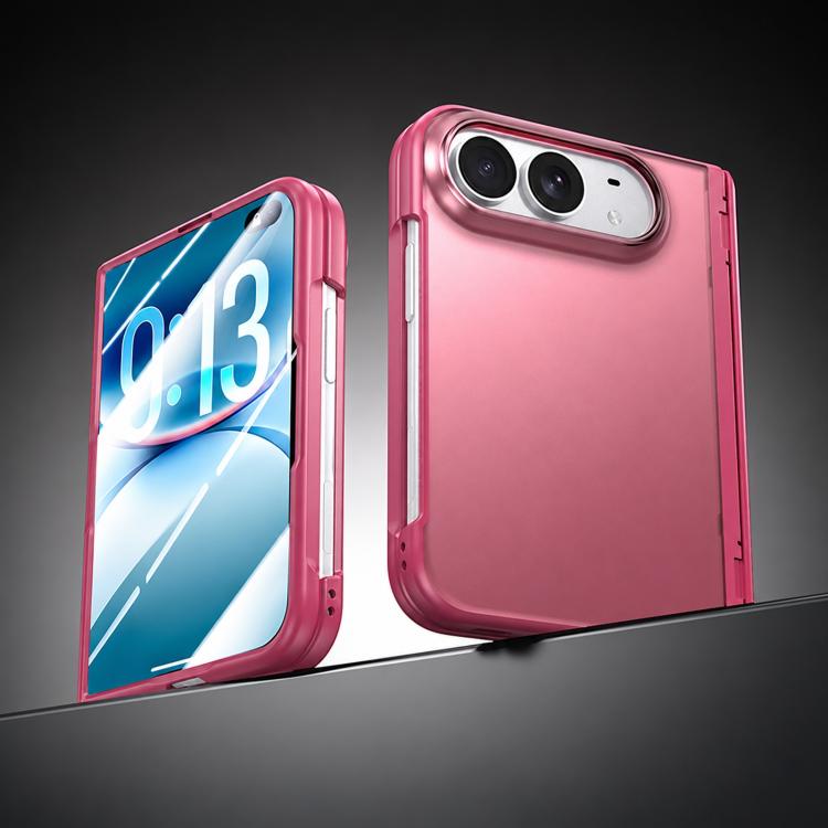 Integrated Shell And Flim Translucent Spring Hinge Phone Case, For iPhone Duo