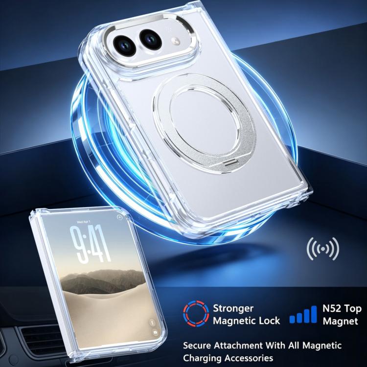 Rotating Holder Magnetic Transparent Phone Case, For iPhone Duo