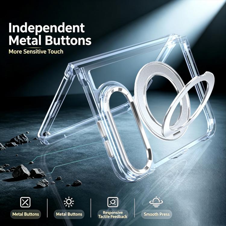 Rotating Holder Magnetic Transparent Phone Case, For iPhone Duo