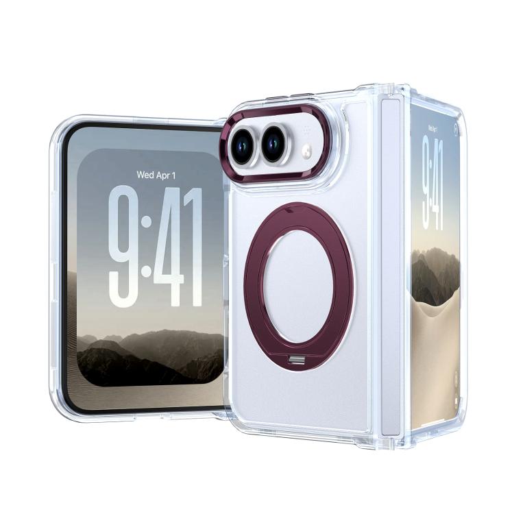 Rotating Holder Magnetic Transparent Phone Case, For iPhone Duo