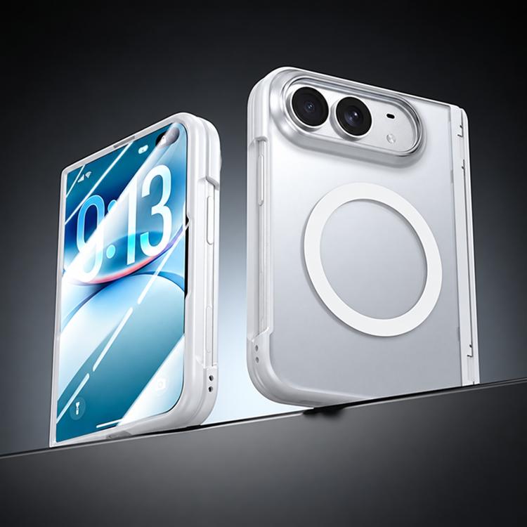 Intergrated Shell and Flim Translucent Spring Hinge Magnetic Phone Case, For iPhone Duo
