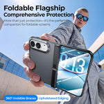 Intergrated Shell And Flim Translucent Spring Hinge Holder Phone Case, For iPhone Duo
