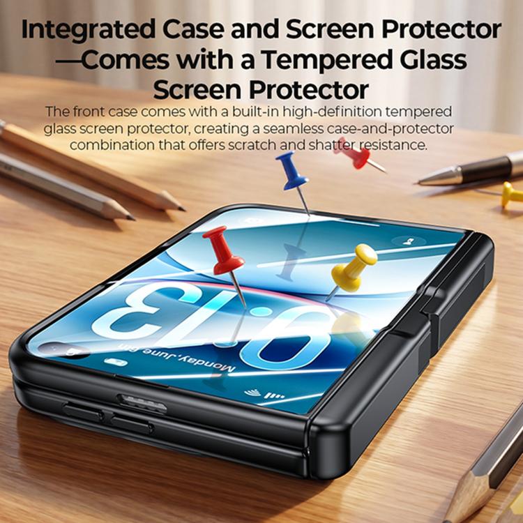 Intergrated Shell And Flim Translucent Spring Hinge Holder Phone Case, For iPhone Duo