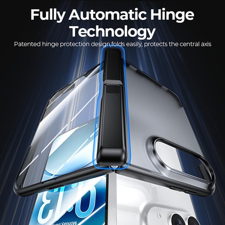Intergrated Shell And Flim Translucent Spring Hinge Holder Phone Case, For iPhone Duo