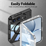 GKK Integrated Magnetic Folding Hinge Transparent Phone Case, For iPhone Duo