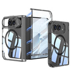 GKK Integrated Magnetic Folding Hinge Transparent Phone Case, For iPhone Duo