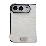 Nameplate Crocodile-Texture Phone Case, For iPhone Duo