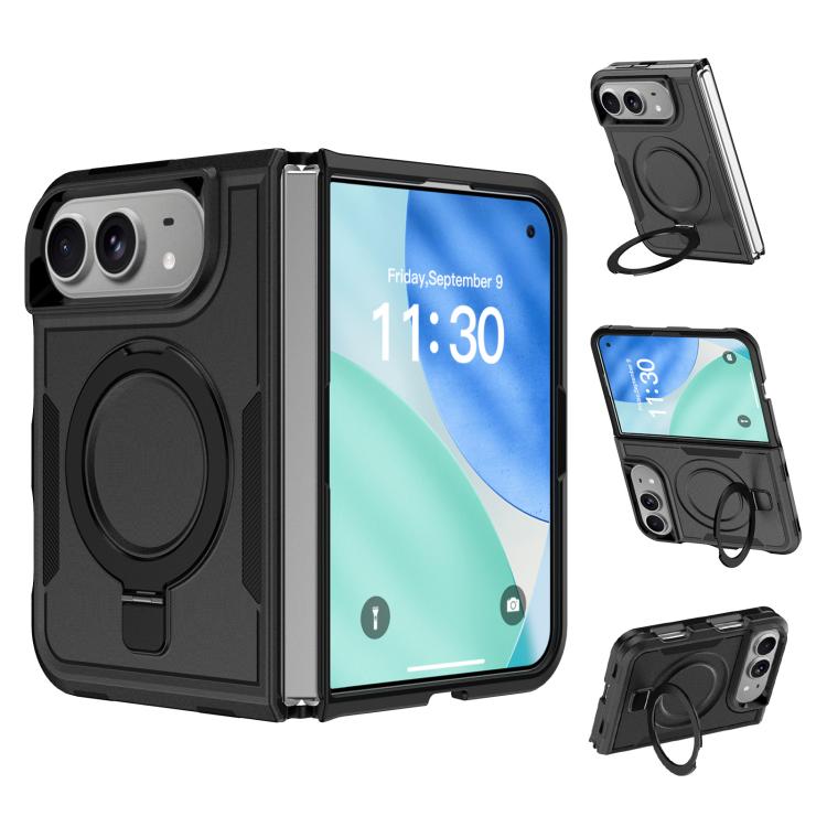 Shockproof Protective TPU Hybrid PC Ring Holder Magnetic Phone Case, For iPhone Duo