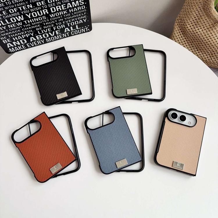 Braided Leather Texture PC Phone Case, For iPhone Duo