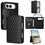 Cubic Grid Texture Flip Leather Phone Case, For iPhone Duo
