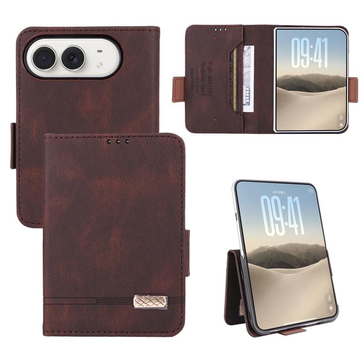 Magnetic Clasp Leather Phone Case, For iPhone Duo