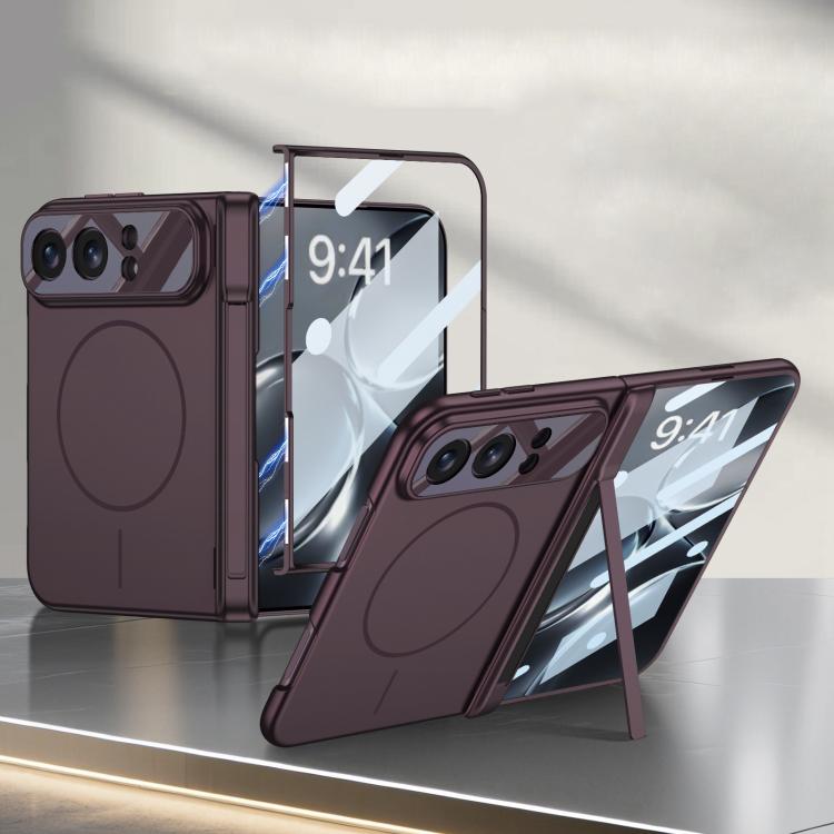 GKK Prism Hinge Full Coverage Side Holder Slim Ring Magnetic Phone CaseCase, For iPhone Duo