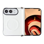 Side Clamp Central Axis Morandi Solid Color Leather Texture Magnetic Phone Case, For iPhone Duo