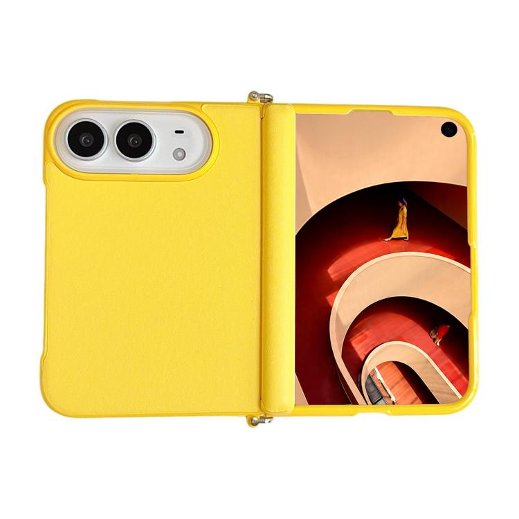 Side Clamp Magnetic Axis Solid Color Leather Texture Phone Case, For iPhone Duo