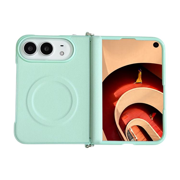 Side Clamp Dual Magnetic Axis Solid Color Leather Texture Phone Case, For iPhone Duo