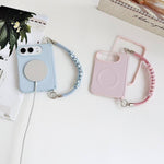 Side Clamp Dual Magnetic Axis Solid Color Leather Texture Phone Case, For iPhone Duo