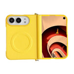 Side Clamp Dual Magnetic Axis Solid Color Leather Texture Phone Case, For iPhone Duo