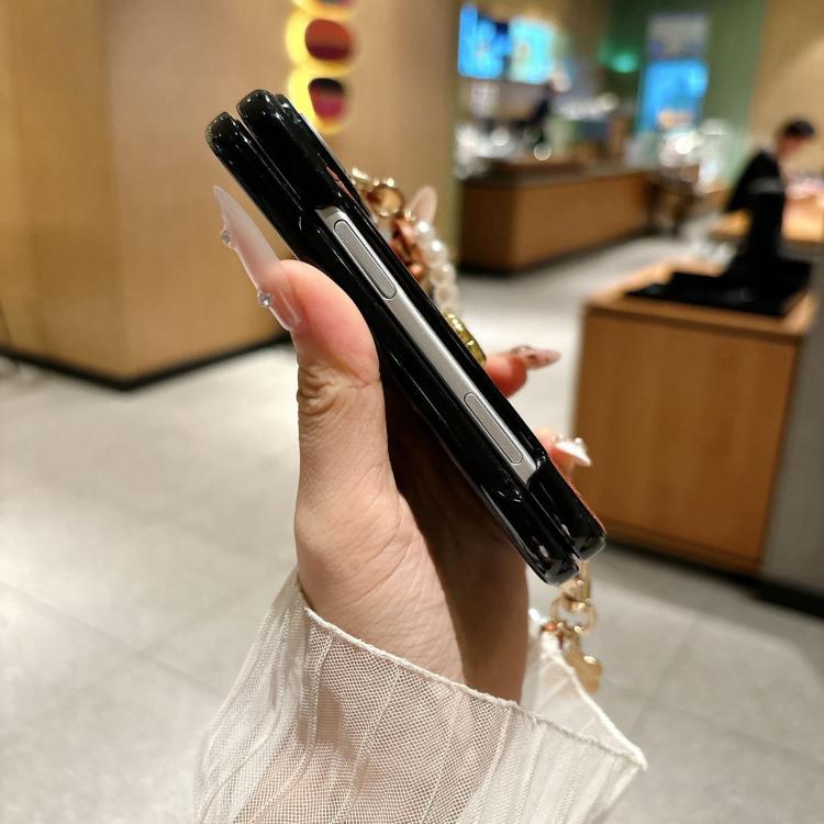Side Clamp Magnetic Axis Impression 3D Camellia Pattern Phone Case, For iPhone Duo