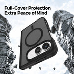 Dual-Hinge Magnetic Frosted PC Phone Case, For iPhone Duo