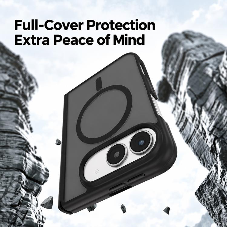 Dual-Hinge Magnetic Frosted PC Phone Case, For iPhone Duo