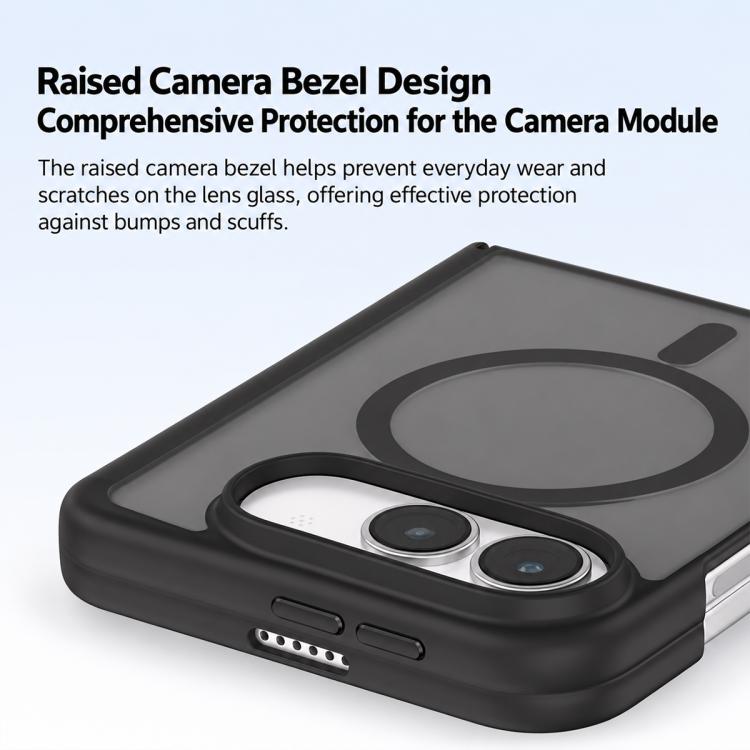 Dual-Hinge Magnetic Frosted PC Phone Case, For iPhone Duo
