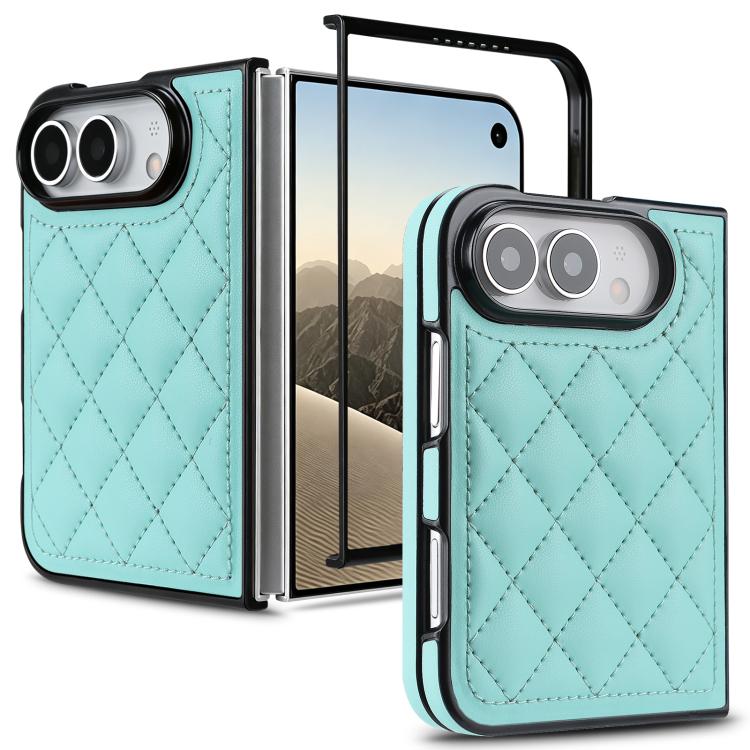 Rhombic Fold Leather Phone Case, For iPhone Duo