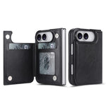 Full Coverage Fold Double Buckle PU Phone Case, For iPhone Duo
