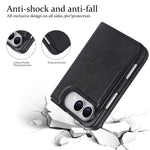 Full Coverage Fold Double Buckle PU Phone Case, For iPhone Duo