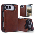 Full Coverage Fold Double Buckle PU Phone Case, For iPhone Duo