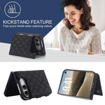 Rhombic Texture Full Coverage Fold Double Buckle PU Phone Case, For iPhone Duo