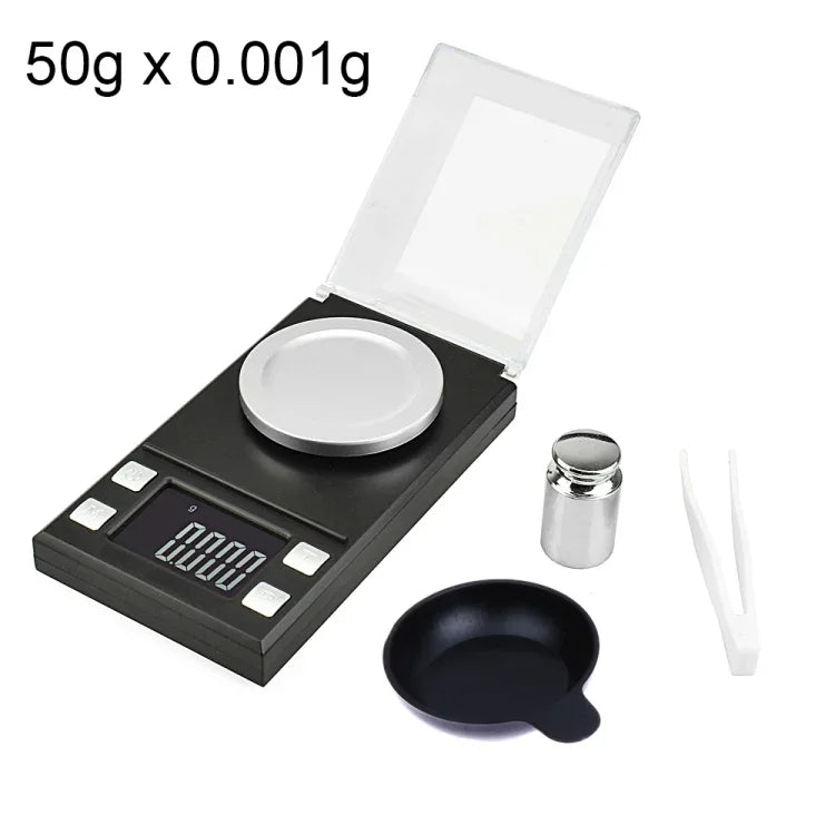 MH-8028 50 g x 0,001 g hochpräzise digitale elektronische tragbare Schmuck Diamant Edelstein Karat Laborwaage mit 1,6 Zoll LCD-Bildschirm, 50 g/0,001 g