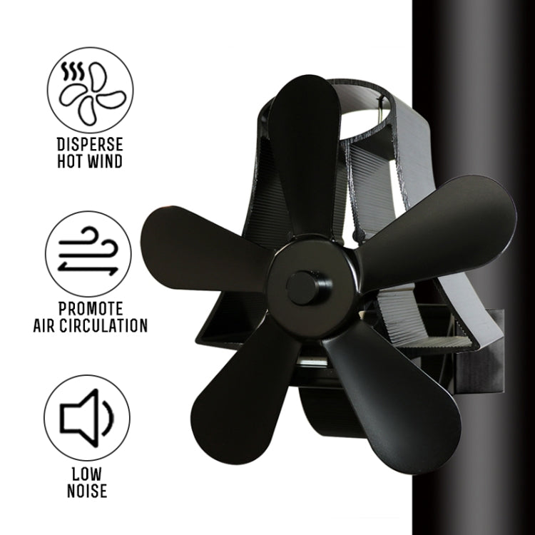 YL-106 5-Blatt Hochtemperatur-Aluminium-Wärmebetriebener Kaminofen-Ventilator, YL-106 (Silber), YL-106 (Weiß), YL-106 (Schwarz), YL-106 (Bronze), YL-106 (Grau), YL-106 (Gold), YL-106 (Rosenrot)