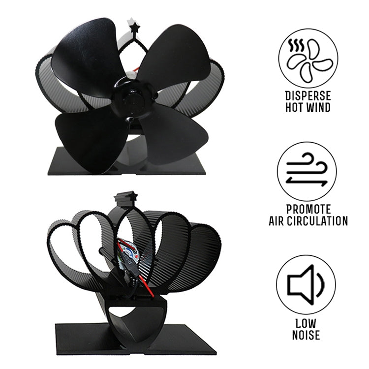YL201 4-Blatt Hochtemperatur-Metall-Wärmebetriebener Kaminofenventilator, YL201 (Schwarz), YL201 (Bronze), YL201 (Grau), YL201 (Gold), YL201 (Rosenrot), YL201 (Silber)