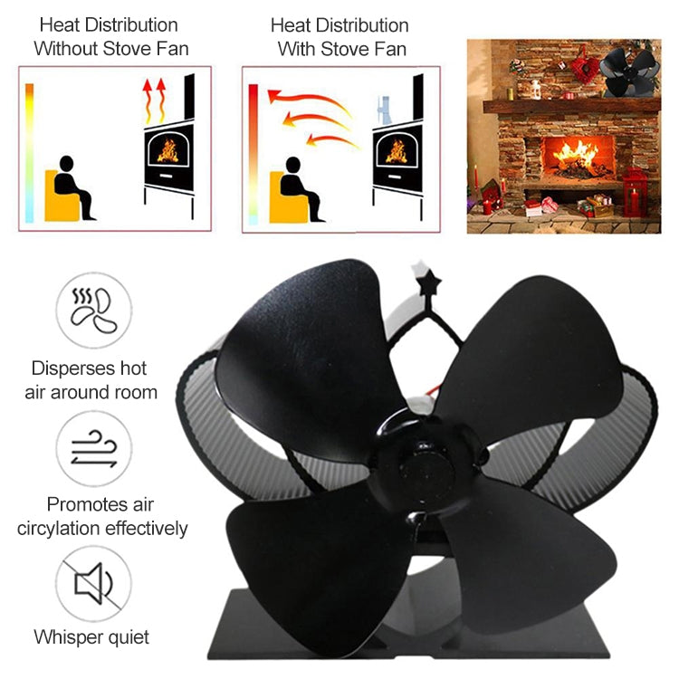 YL201 4-Blatt Hochtemperatur-Metall-Wärmebetriebener Kaminofenventilator, YL201 (Schwarz), YL201 (Bronze), YL201 (Grau), YL201 (Gold), YL201 (Rosenrot), YL201 (Silber)