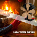 YL602 5-Blatt Hochtemperatur-Metall-Wärmebetriebener Kaminofenventilator, YL602 (Schwarz), YL602 (Bronze), YL602 (Grau), YL602 (Gold), YL602 (Rosenrot), YL602 (Silber)