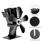 YL602 5-Blatt Hochtemperatur-Metall-Wärmebetriebener Kaminofenventilator, YL602 (Schwarz), YL602 (Bronze), YL602 (Grau), YL602 (Gold), YL602 (Rosenrot), YL602 (Silber)