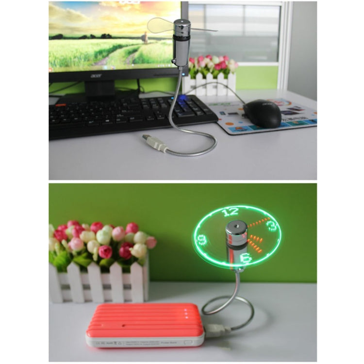 Mini robuster USB-Uhr-Zeitanzeige flexibler LED-Lüfter, DC 5V