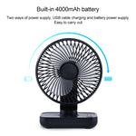 D606 4W USB Wiederaufladbarer Tragbarer Vier-Stufen Einstellbarer Tischventilator, USB