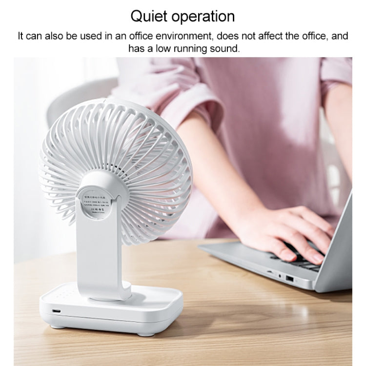 D606 4W USB Wiederaufladbarer Tragbarer Vier-Stufen Einstellbarer Tischventilator, USB