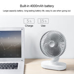 D77 4W Micro-USB- & USB-C-/Type-C-wiederaufladbarer tragbarer Desktop-Lüfter mit vier Geschwindigkeitsstufen und automatischer Kopfschüttelung, Micro-USB & USB-C/Type-C
