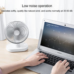 D77 4W Micro-USB- & USB-C-/Type-C-wiederaufladbarer tragbarer Desktop-Lüfter mit vier Geschwindigkeitsstufen und automatischer Kopfschüttelung, Micro-USB & USB-C/Type-C