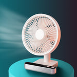 F702 Automatischer oszillierender Schreibtischventilator mit LED-Anzeige