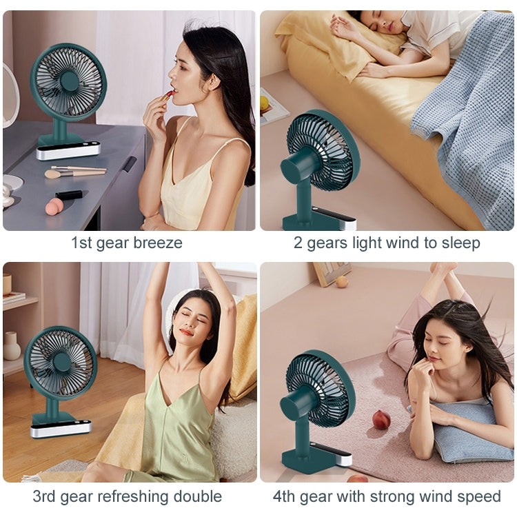F702 Automatischer oszillierender Schreibtischventilator mit LED-Anzeige