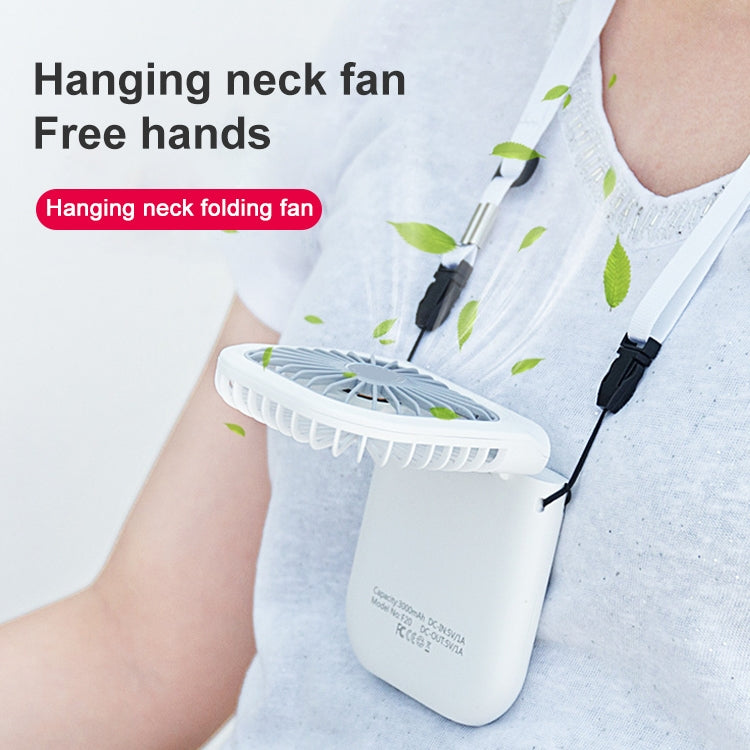F20 Galvanisierter Handventilator Tragbarer Desktop Faltbarer Mute USB-Halsventilator, F20 (Pink), F20 (Grün), F20 (Blau), F20 (Weiß)