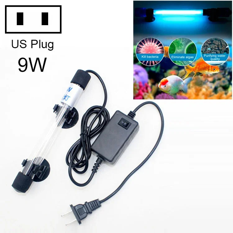 110V 9W UV-Ultraviolett-Algen-Desinfektions-Aquarienlampe, US-Stecker, 9W US-Stecker